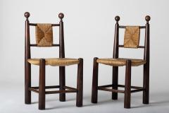 Jean Roy re Pair of Oak and Straw Chairs in the Manner of Jean Roy re - 1494908