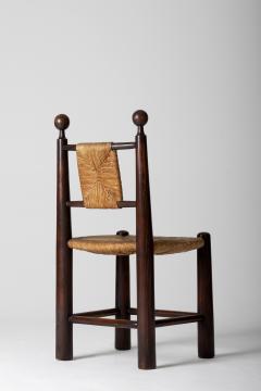 Jean Roy re Pair of Oak and Straw Chairs in the Manner of Jean Roy re - 1494913