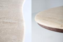 Jean Roy re Postmodern Travertine Shamrock Coffee Table In The Style Of Jean Roy re 1970s - 1104357