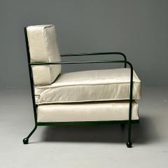 Jean Roy re Royere Style French Mid Century Modern Lounge Chairs Green Metal Velvet - 3811253