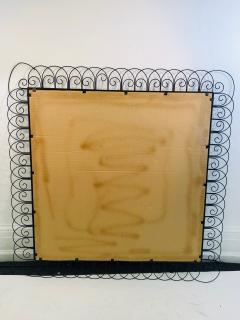 Jean Roy re Unusual Midcentury Royer Style Iron Mirror - 1011081