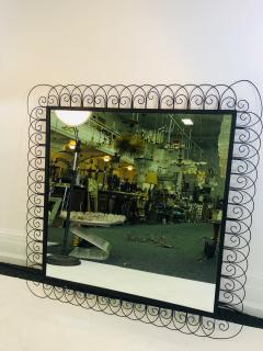 Jean Roy re Unusual Midcentury Royer Style Iron Mirror - 1011082
