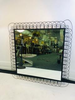 Jean Roy re Unusual Midcentury Royer Style Iron Mirror - 1011084