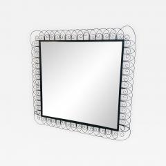 Jean Roy re Unusual Midcentury Royer Style Iron Mirror - 1011451
