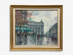 Jean Salabet Impressionism Paris Street Scene Oil on Canvas France 1954 - 4384796