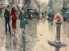 Jean Salabet Impressionism Paris Street Scene Oil on Canvas France 1954 - 4384800