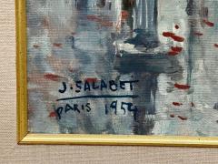 Jean Salabet Impressionism Paris Street Scene Oil on Canvas France 1954 - 4384803