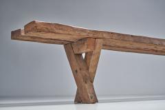 Jean Touret French Oak Bench by Jean and S bastien Touret France 1970s - 2338856