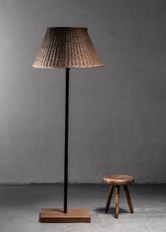 Jean Touret Jean Touret Iron and Wicker Floor Lamp for Marolles France 1950s - 2223536