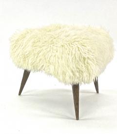 Jean Touret Jean Touret for Atelier Marolles pair of brutalist stool newly covered in fur - 1806509