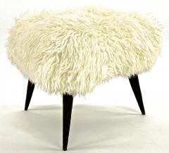 Jean Touret Jean Touret for Atelier Marolles pair of brutalist stool newly covered in fur - 2135831