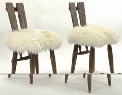 Jean Touret Jean Touret for Ateliers Marolles set of 4 dinning chairs recovered in Fur - 1808352