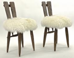 Jean Touret Jean Touret for Ateliers Marolles set of 4 dinning chairs recovered in Fur - 1808354