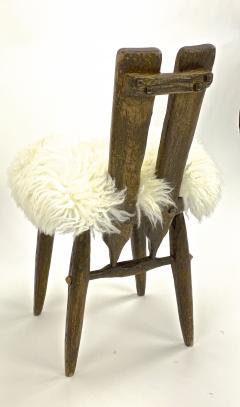 Jean Touret Jean Touret for Ateliers Marolles set of 4 dinning chairs recovered in Fur - 1808558