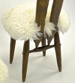 Jean Touret Jean Touret for Ateliers Marolles set of 4 dinning chairs recovered in Fur - 1808560