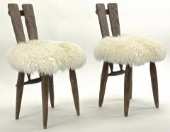 Jean Touret Jean Touret for Ateliers Marolles set of 4 dinning chairs recovered in Fur - 2333342