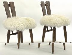 Jean Touret Jean Touret for Ateliers Marolles set of 4 dinning chairs recovered in Fur - 2333343