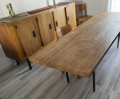 Jean Touret Jean Touret for Ateliers de Marolles longest rarest stamped dinning table - 1866684