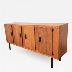 Jean Touret Jean Touret pour Les Ateliers De Marolles rare long 4 doors solid oak cabinet - 2135431