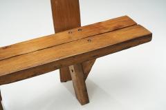 Jean Touret Jean and S bastien Touret Brutalist Oak Bench France 1970s - 2330947