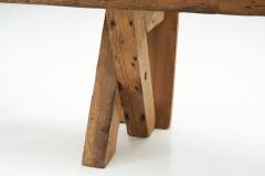 Jean Touret Jean and S bastien Touret Brutalist Oak Bench France 1970s - 2330951