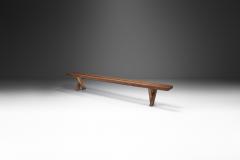 Jean Touret Jean and S bastien Touret Oak Bench with Cross Legs France 1970s - 2330920