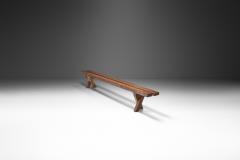 Jean Touret Jean and S bastien Touret Oak Bench with Cross Legs France 1970s - 2330921