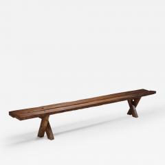 Jean Touret Oak Bench from Loir et Cher by Jean and S bastien Touret France 1970s - 2408205