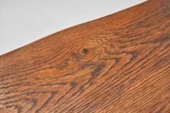 Jean Touret Oak Table with Iron Base in the manner of Jean Touret France Mid 20th Century - 4174415