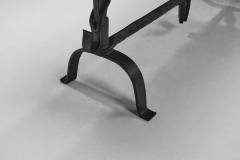 Jean Touret Oak Table with Iron Base in the manner of Jean Touret France Mid 20th Century - 4174419