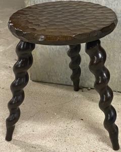 Jean Touret brutalist French country twisted leg and rarest carved top a la gouge - 2108008