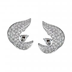 Jean Vitau JEAN VITAU CIRCA 1970S PLATINUM 9 50 CARAT DIAMOND CLIP ON EARRINGS - 1829298