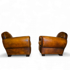 Jean de Merry A Pair of Custom Normandy Club Chairs Attributed to Jean de Merry 20th C  - 4211320