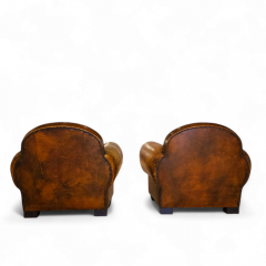 Jean de Merry A Pair of Custom Normandy Club Chairs Attributed to Jean de Merry 20th C  - 4211321