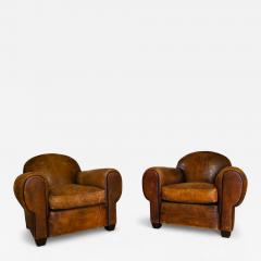 Jean de Merry A Pair of Custom Normandy Club Chairs Attributed to Jean de Merry 20th C  - 4213845