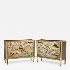 Jean de Merry Pair of Jean De Merry French Poseidon and Diana Hand Painted Commodes - 4166374