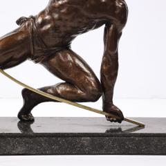 Jean de Roncourt Art Deco Bronze Statue of a Man Le Bendeur by Jean de Roncourt - 4377026
