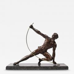 Jean de Roncourt Art Deco Bronze Statue of a Man Le Bendeur by Jean de Roncourt - 4379196