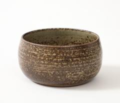 Jean tessier Jean Tessier Beige Brown Stoneware Bowl France c 1940 50 signed - 4509597