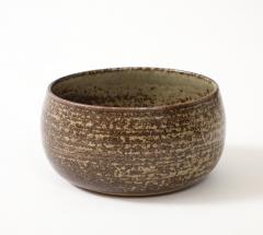 Jean tessier Jean Tessier Beige Brown Stoneware Bowl France c 1940 50 signed - 4509598