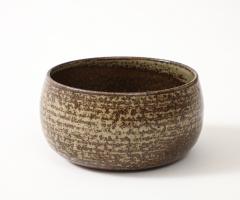 Jean tessier Jean Tessier Beige Brown Stoneware Bowl France c 1940 50 signed - 4509600
