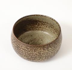 Jean tessier Jean Tessier Beige Brown Stoneware Bowl France c 1940 50 signed - 4509606