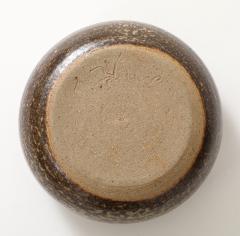 Jean tessier Jean Tessier Beige Brown Stoneware Bowl France c 1940 50 signed - 4509607