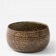 Jean tessier Jean Tessier Beige Brown Stoneware Bowl France c 1940 50 signed - 4509684