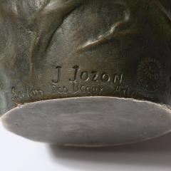 Jeanne Jozon Art Nouveau Bronze Flagon Maiden Enveloped in Milk Thistle signed Jeanne Jozon - 4304273