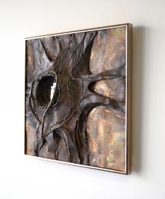 Jeanne Samper Jeanne Samper Brutalist Wall Sculpture in Copper with Mirror 1960s - 1774201