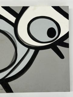Jeff Kapfer Starling Monochromatic Bird Painting Signed 2007 24 x 24 Inches - 4794958