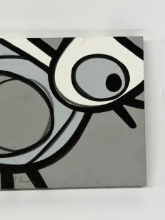 Jeff Kapfer Starling Monochromatic Bird Painting Signed 2007 24 x 24 Inches - 4794972