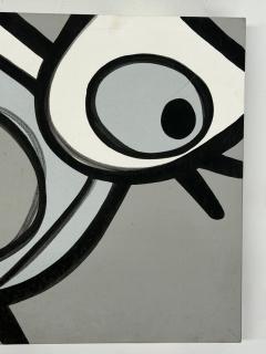 Jeff Kapfer Starling Monochromatic Bird Painting Signed 2007 24 x 24 Inches - 4794973