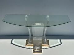 Jeffrey Bigelow Brass and Lucite Console Table Attributed to Jeffrey Bigelow - 3335647